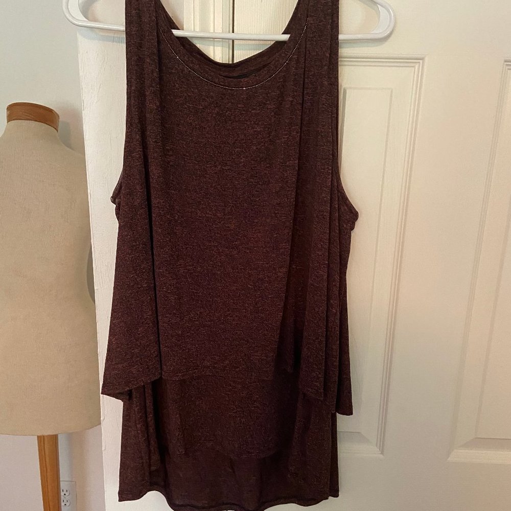 Apt. 9 maroon black heather blend blouse